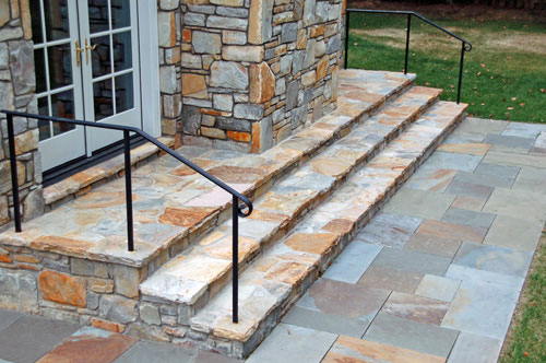 Patio veneered in Bull Run® Stone